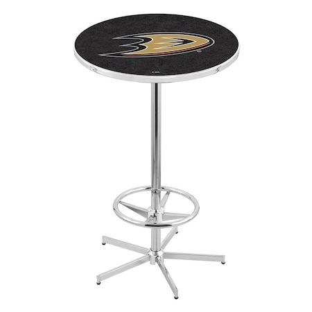 Holland Bar Stool Co 42" Chrome Anaheim Ducks Pub Table L216C4228AnaDks